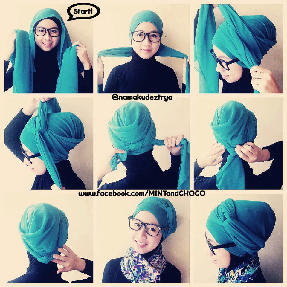 Tutorial Hijab Modern Cara Memakai Jilbab Paris Trend 2014
