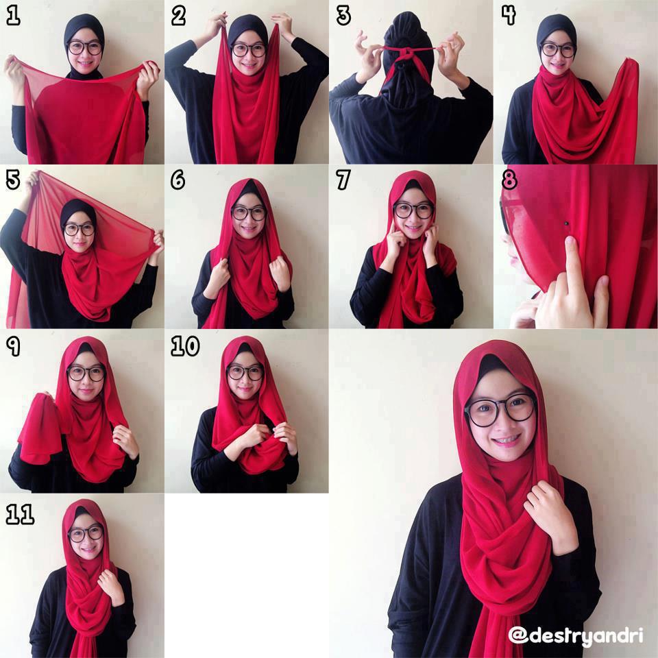 Tutorial Hijab Modern Cara Memakai Jilbab Paris Trend 2014